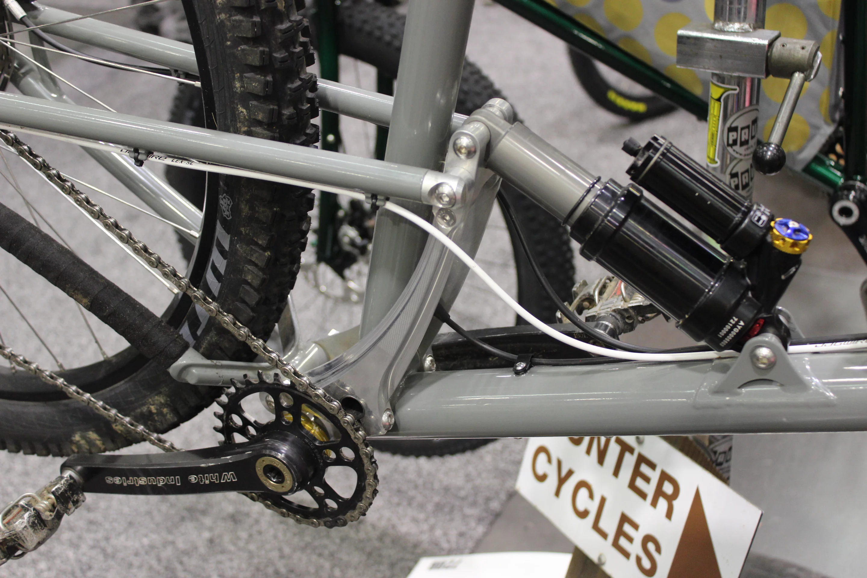 Interesting linkage on this Hunter Cycles full-suspension mountain bike