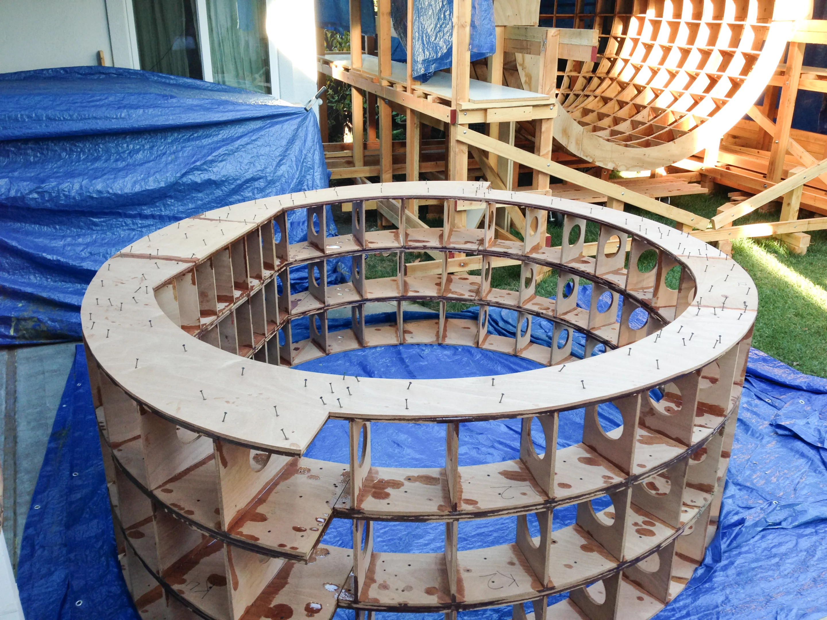 Once testing is complete, the plan is for the Tsunamiball to take residence above Robinson's garage (Photo: Chris Robinson)