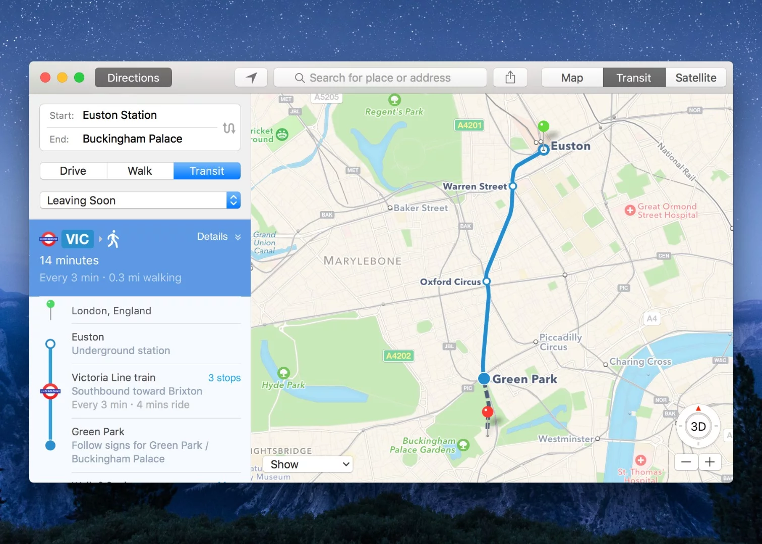 Public transit directions are supported in Maps, though the coverage is disappointing