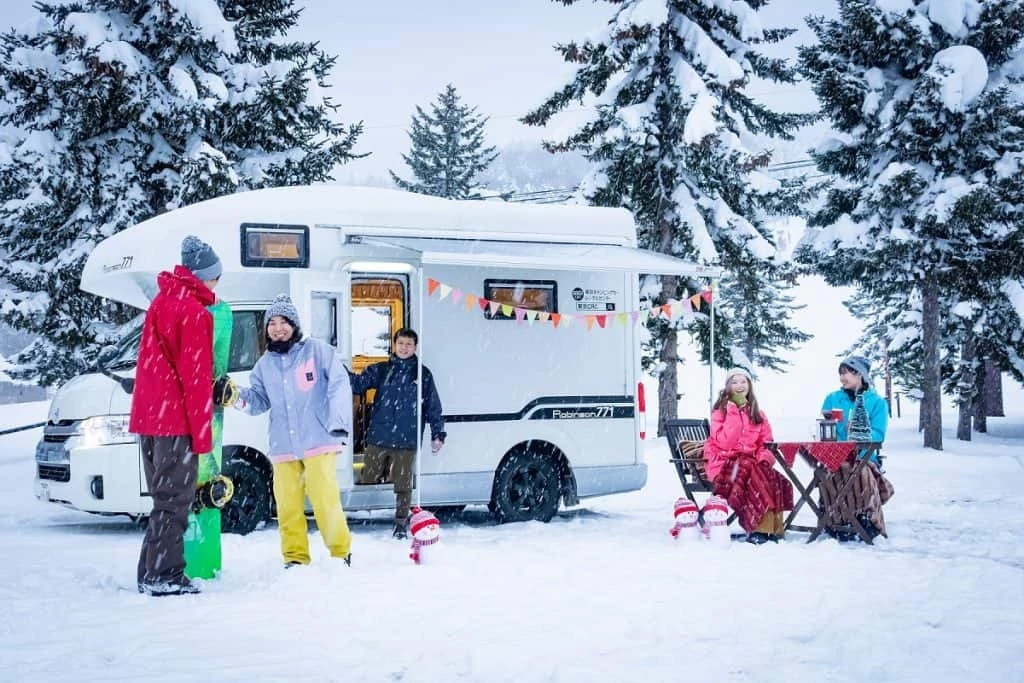 Alts Bandai visitors can't rent the Camakuruma at this point, but they can rent this Robinson 771 motorhome at the resort for a unique camp/ski experience