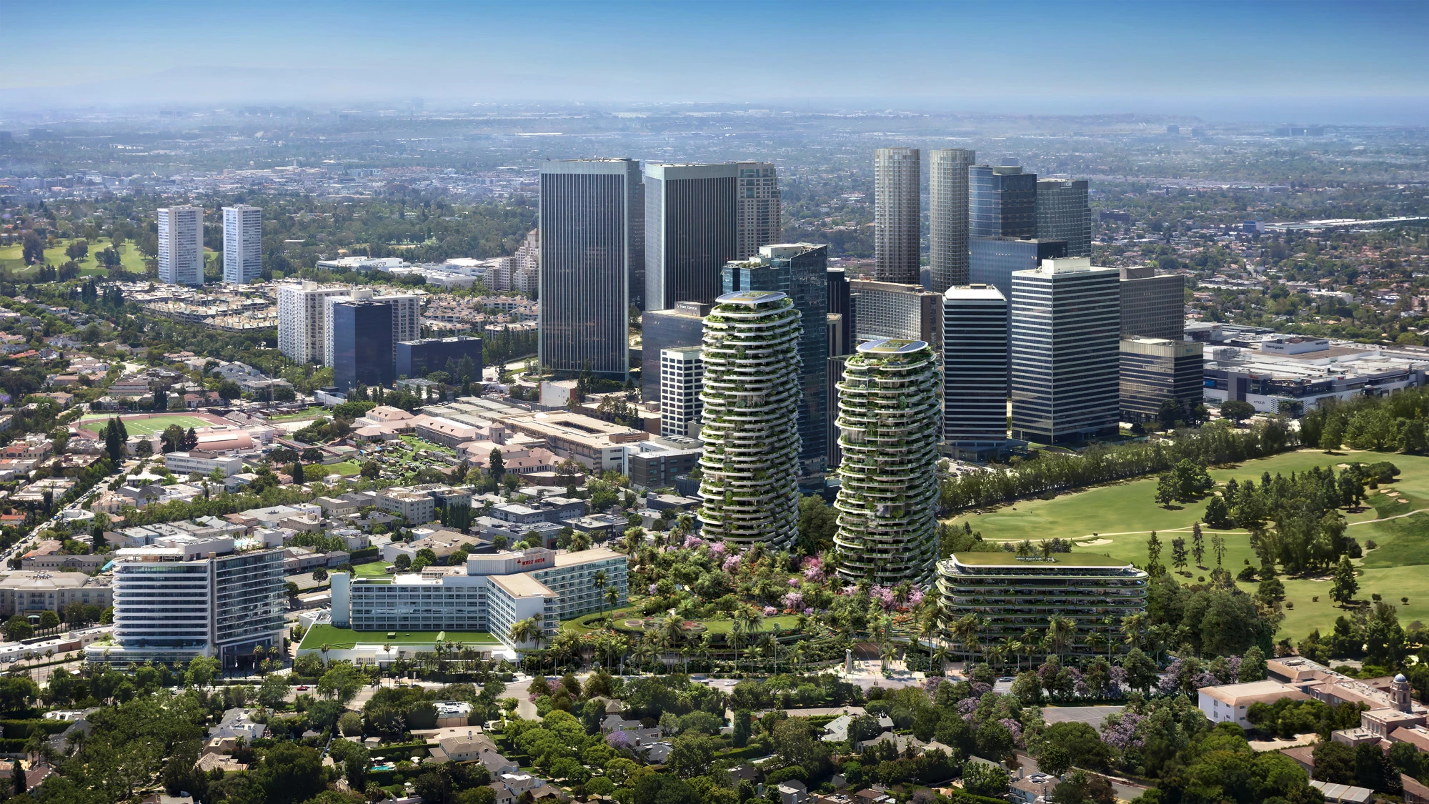 One Beverly Hills is an ambitious US$2 billion development by Foster + Partners that will turn a sizable area of Beverly Hills green