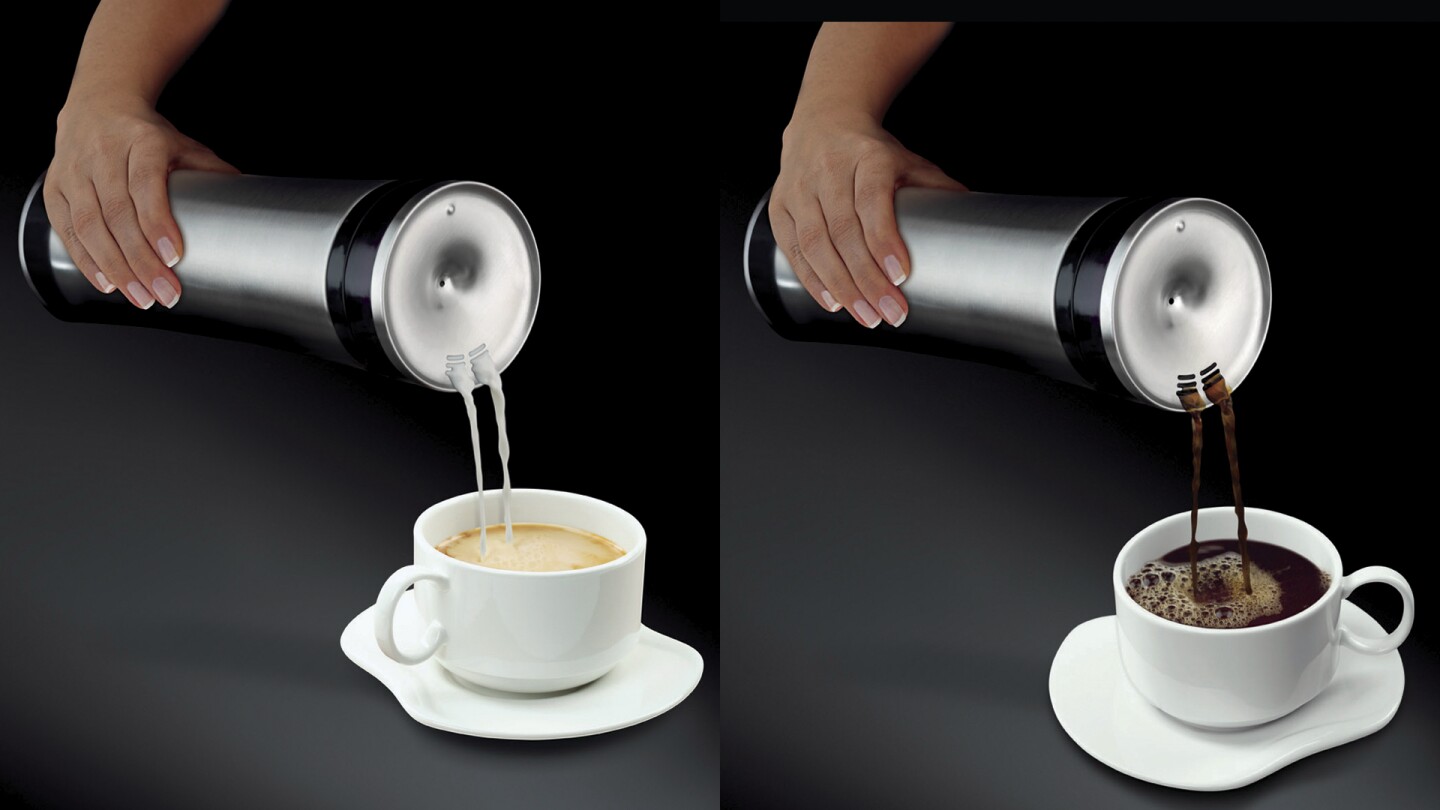 The Termotwin is a convenient way to carry milk and coffee