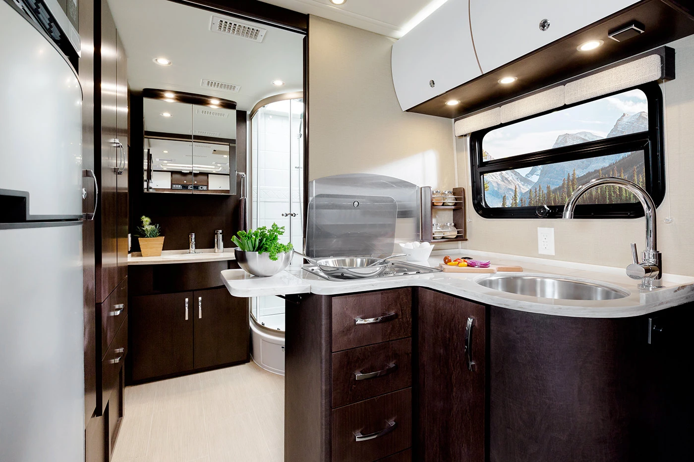 The flip-up extension provides more work space when needed
