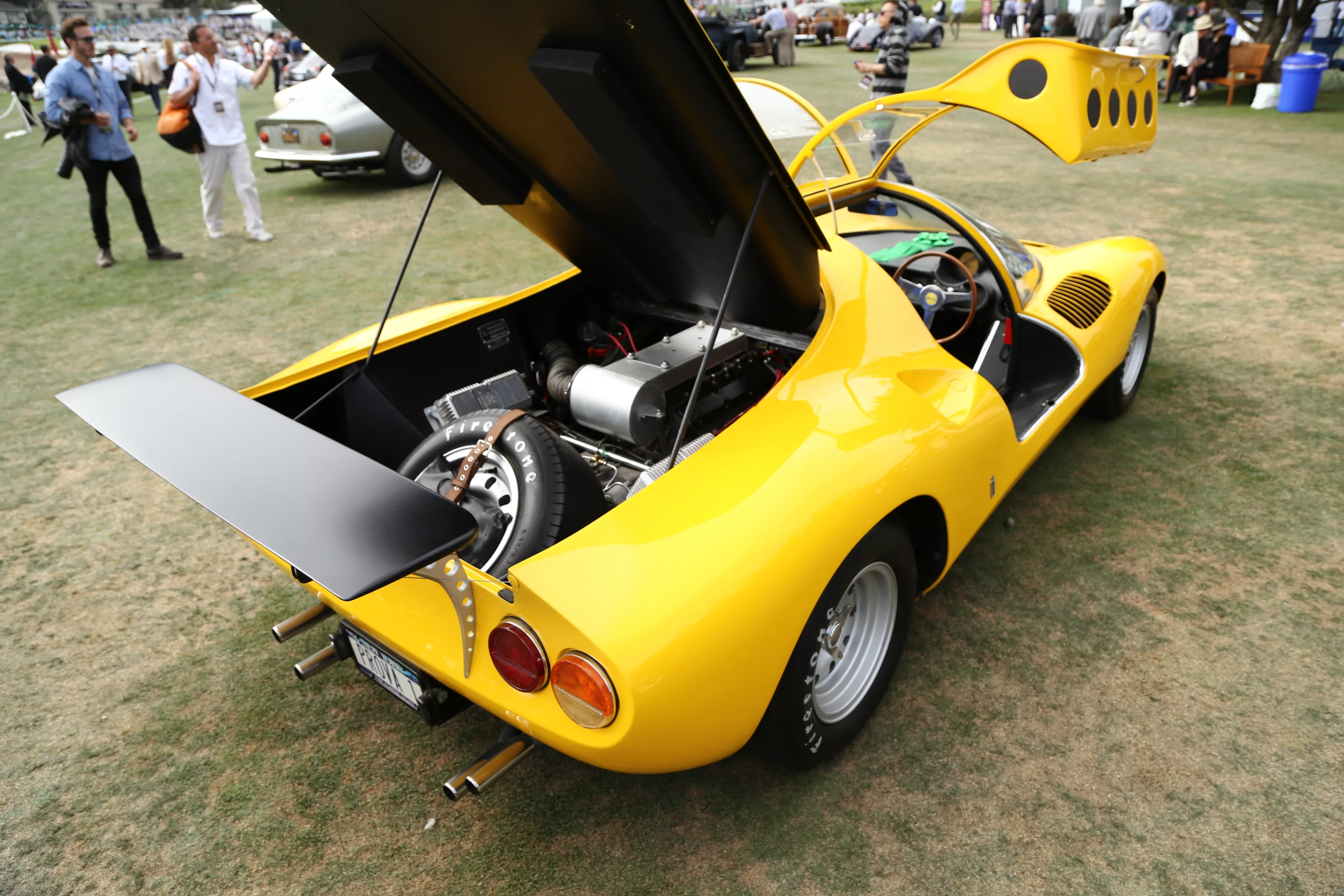 A 1967 Ferrari 206 Dino Competizione Pininfarina Coupe's mid engine design (Photo: Angus MacKenzie/Gizmag.com)