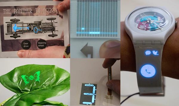 Examples of DIY printed display uses (Image credit: Saarland University)
