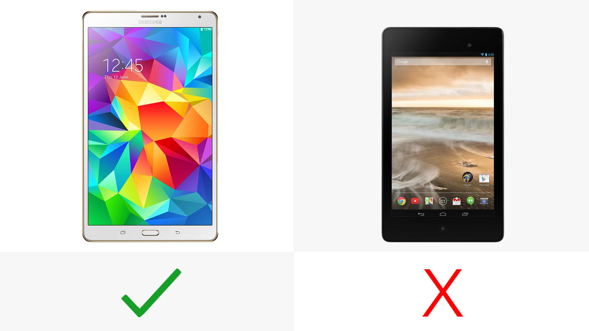 The Tab S has a home button fingerprint scanner, much like the Galaxy S5