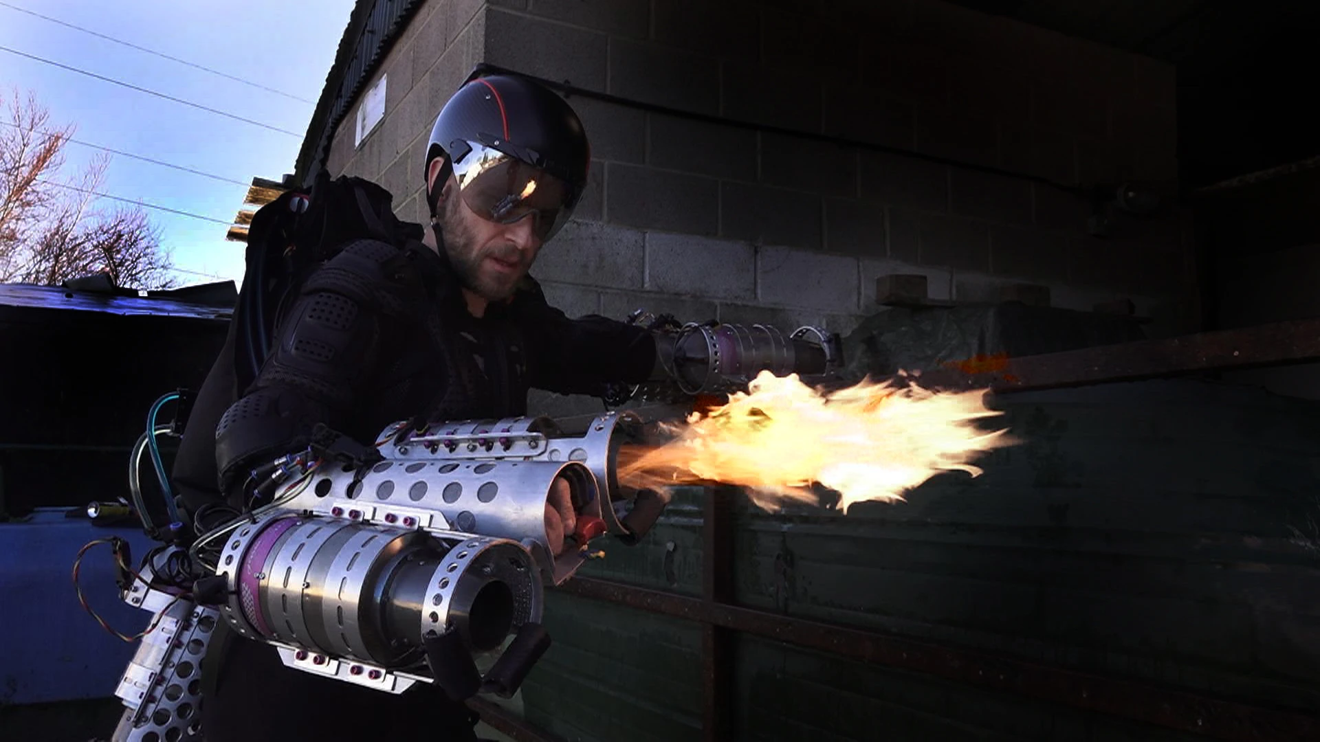 Richard Browning's Daedalus jet flight suit: jet thrusters on the arms help control direction