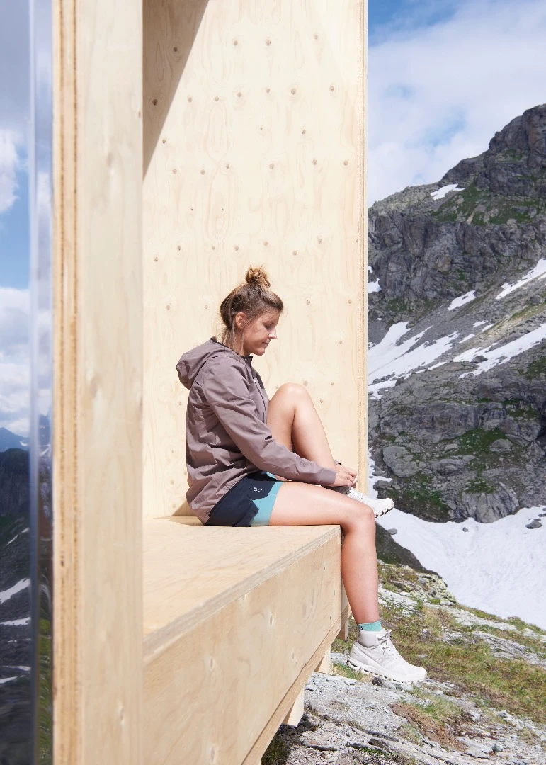 The On Mountain Hut's includes a small porch area