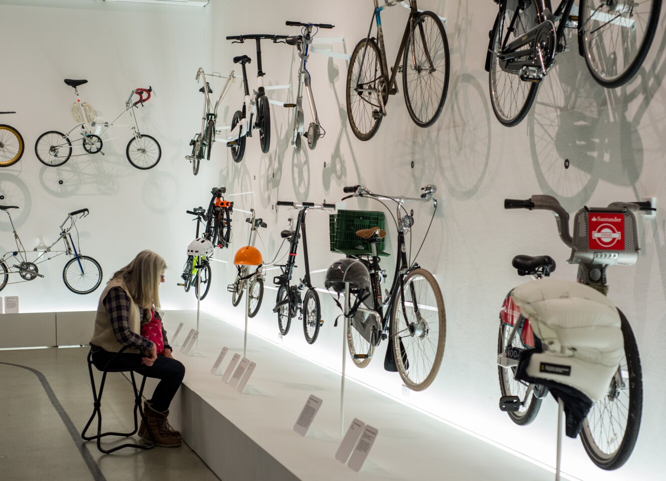 Visitors check out some of the urban bikes on display