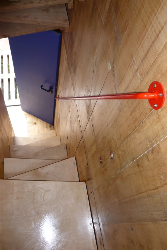 HomeBox includes many wooden inbuilt features such as the staircases and window shutters