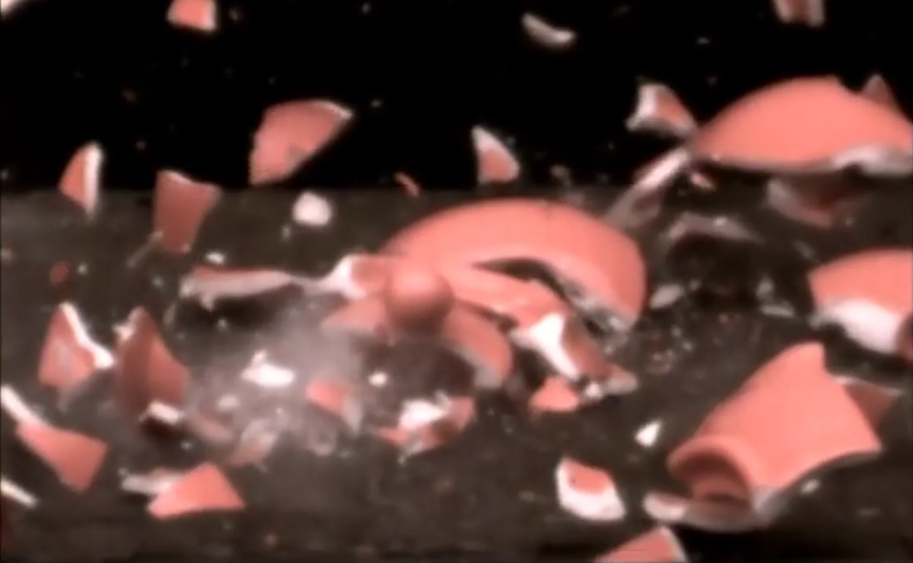 Teapot smashing, recorded at 840 fps