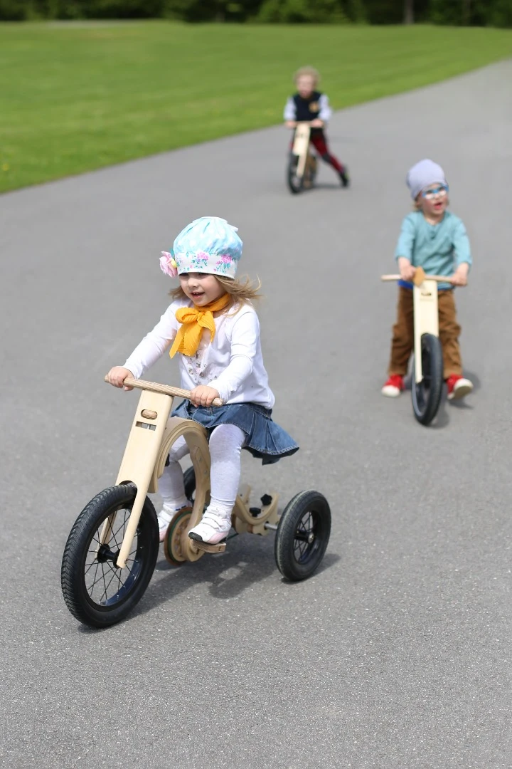 Some little riders enjoy their Leg and Go bikes