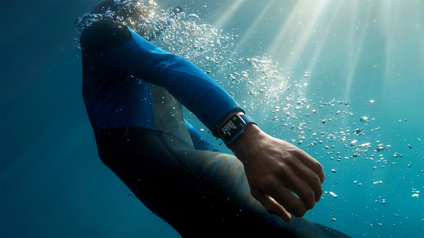 The Apple Watch Series 7 comes with an IP6X rating, so can be worn while swimming