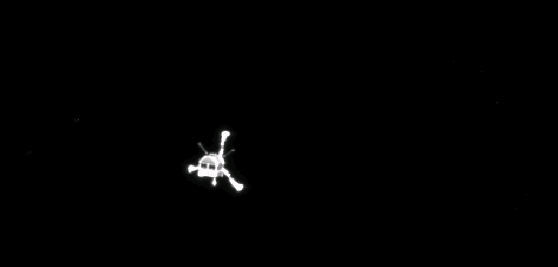 This image of Philae was captured by the Rosetta orbiter's OSIRIS camera (Image: ESA)