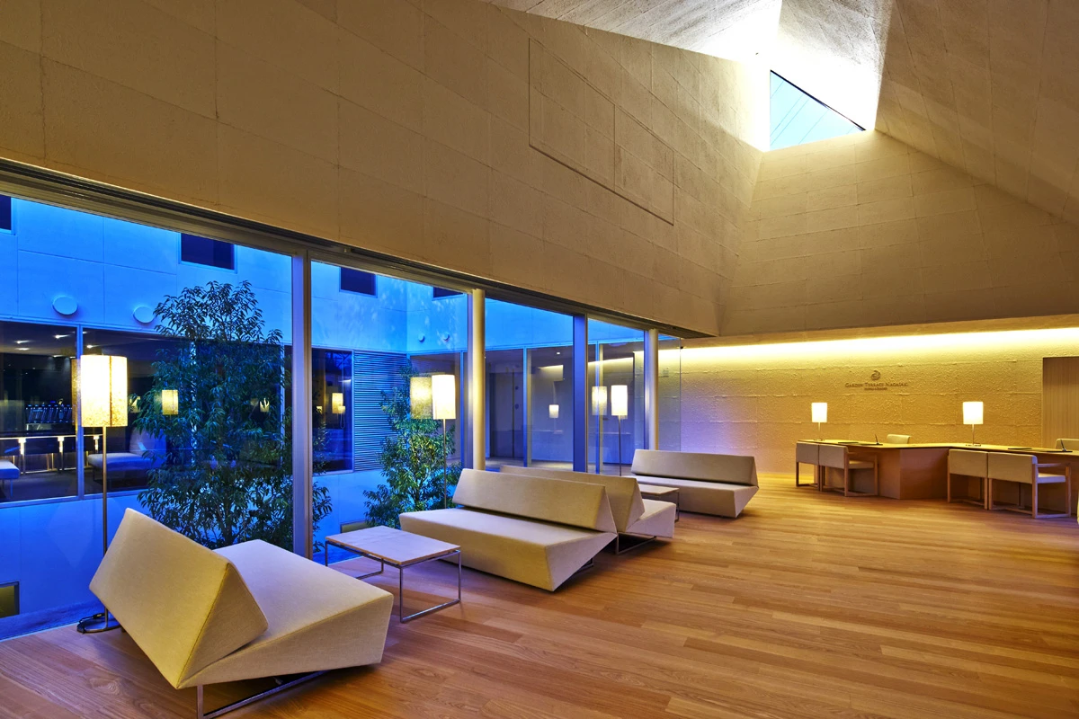 inside the Garden Terrace Nagasaki Royal Terrace building in Nagasaki, by Kengo Kuma & Associates