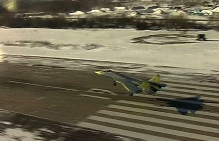 The Russian T-50 PAK-FA fighter jet prototype