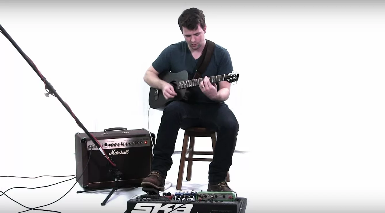 The addition of a Fishman Sonitone preamp allows Klos travel guitar players to go plugged or unplugged