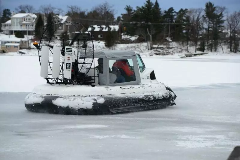 The AirRider hovercraft uses variable pitch propellers
