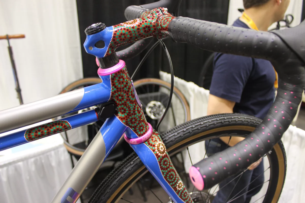 The paint job on this Mooro Cycles gravel bike may look abstract, but it's actually a map of North America's Pacific Northwest region