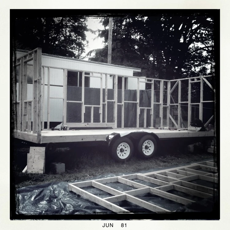 Tiny Tack House was built on top of a 20 by 8.5 foot flatbed utility trailer (Photo: Christopher Tack)