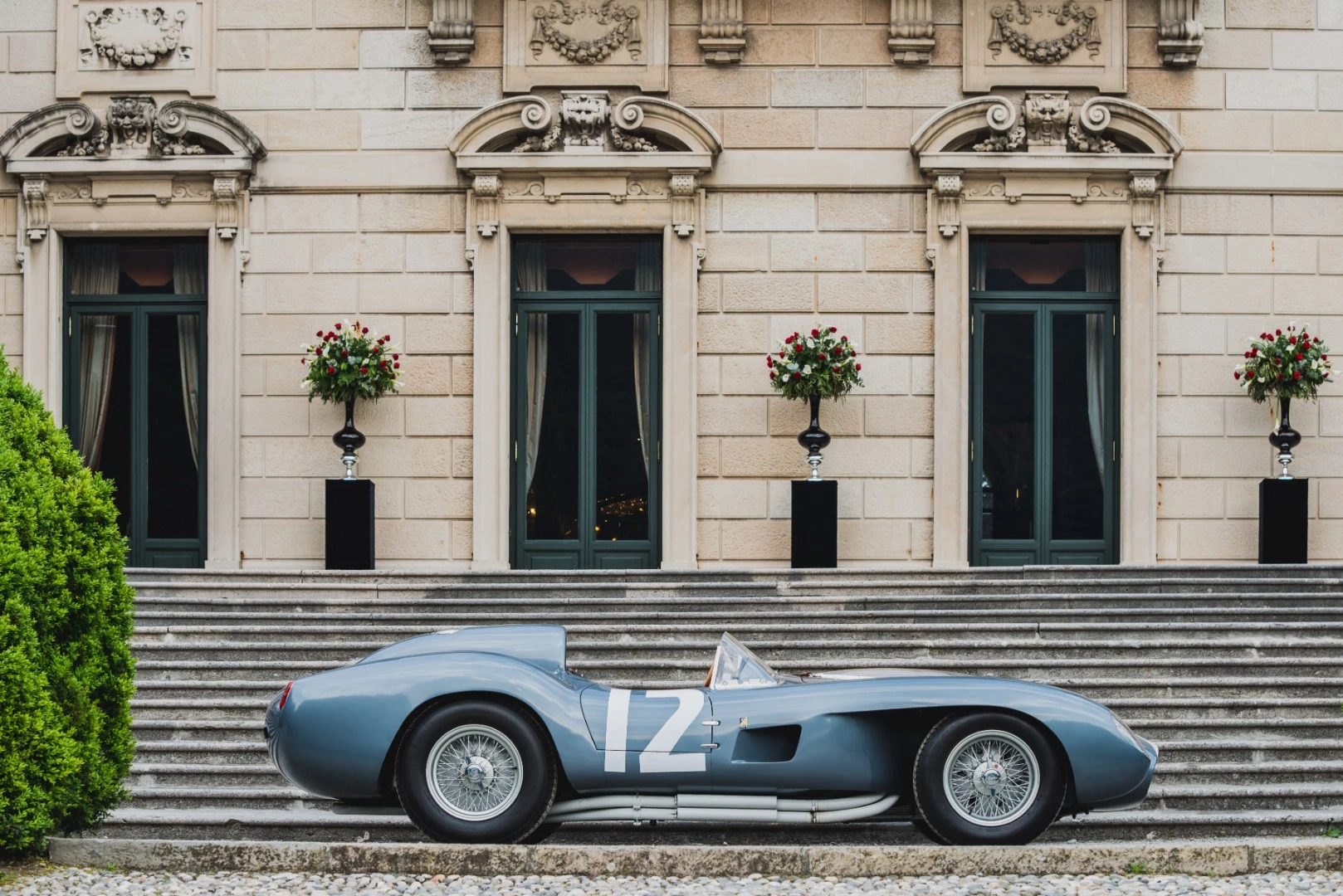 1958 Ferrari 335 S Spyder by Scaglietti | Winner: 2018 Concorso d'Eleganza Villa d'Este | Owner: Andreas Mohringer, Austria | Specifications: 4023 cc, DOHC V12 engine • 5-speed manual transaxle • 390 horsepower at 7400 rpm • Independent suspension front, De Dion real axle • Four-wheel hydraulic drum brakes
