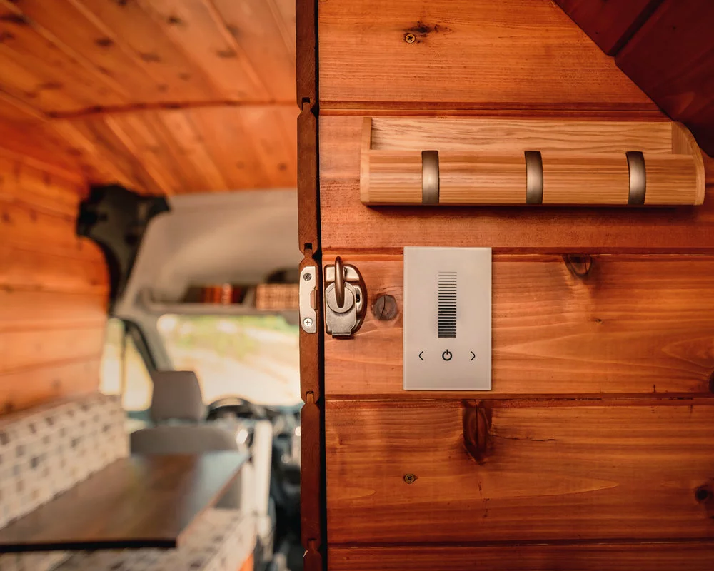 The van includes dimmable LED lighting