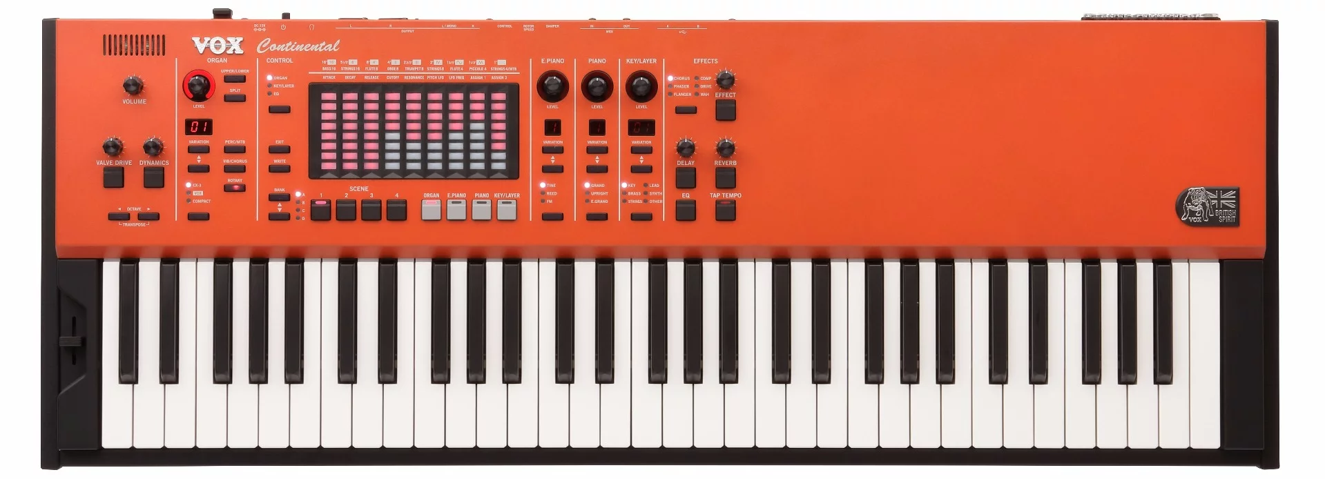 The 2017 Vox Continental keyboard is available in 61-key and 73-key models