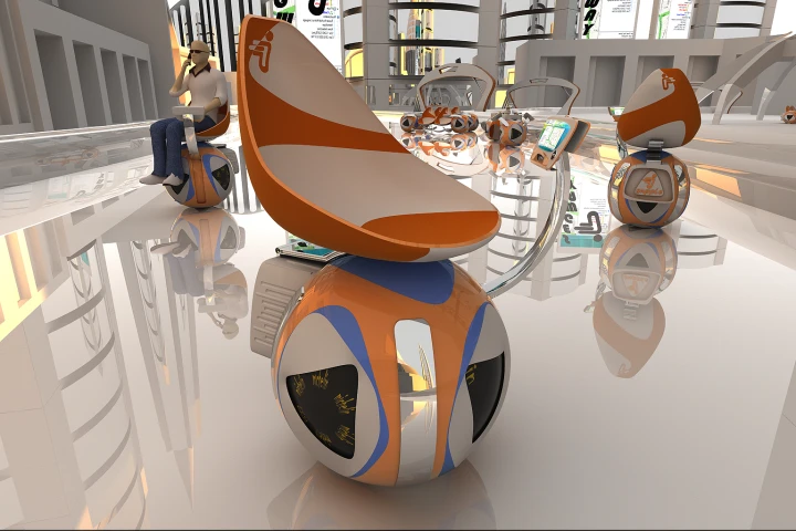 Mohamad Sadegh Samakoush Darounkolayi's entry into this year's Michelin Design Challenge is an automated, self-balancing personal transport chair balanced on an omnidirectional ball