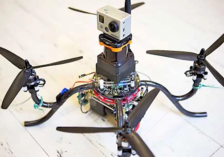 The Michigan Autonomous Aerial Vehicles 2013 IARC entry, now including a navigational video camera atop the sensor platform (Photo: University of Michigan)