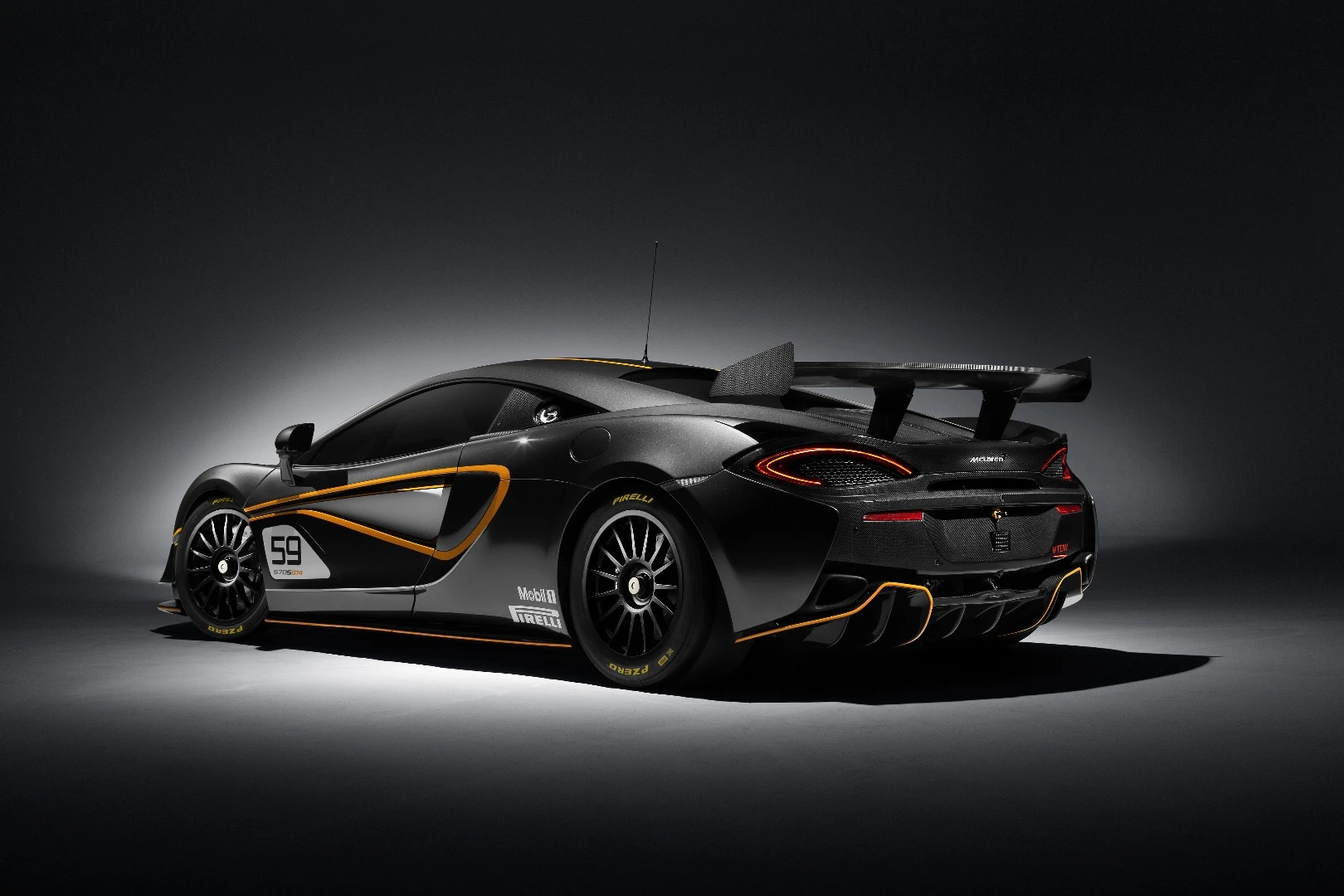 The 570S GT4 is fitted with a bespoke aerodynamics kit