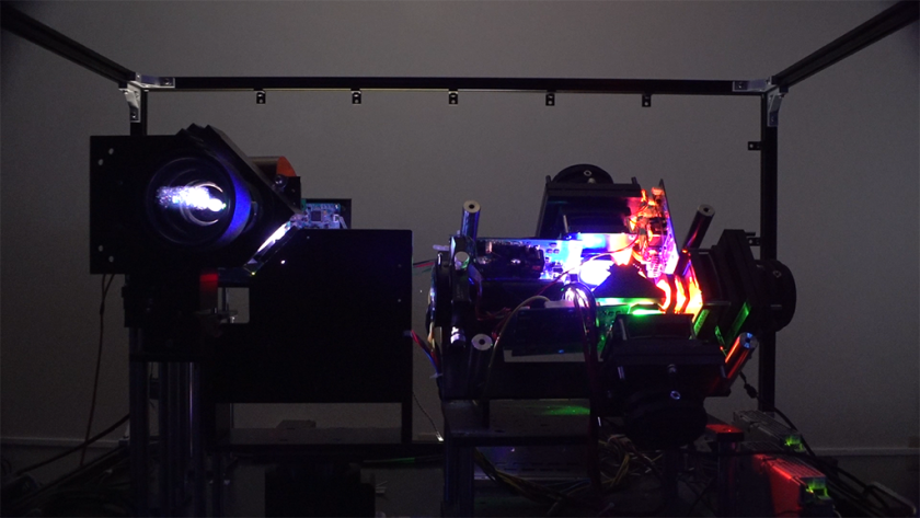 The complex projector and motion-tracking system