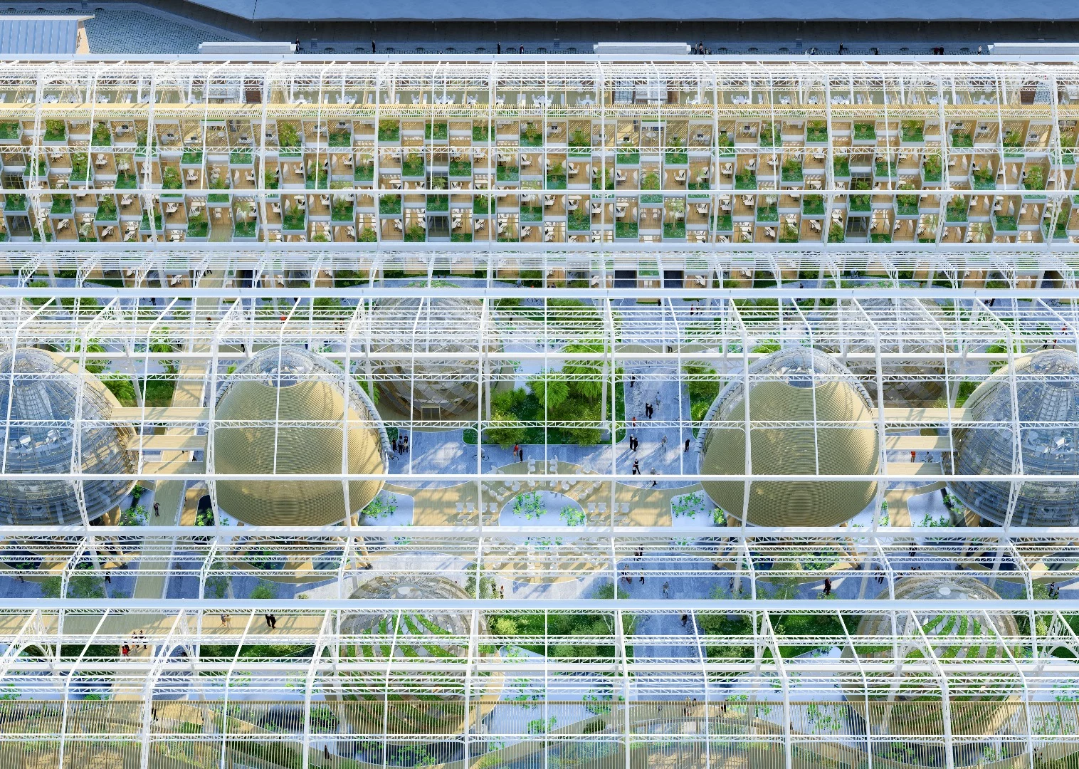 These raised pod-like buildings would be located within Tour & Taxis' existing Marine Terminal