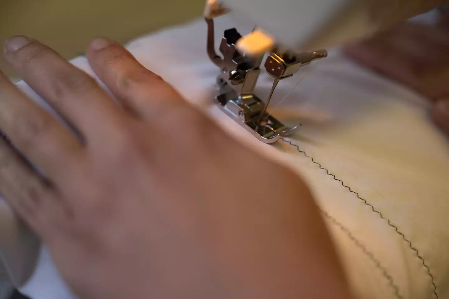 A newly developed conductive thread can be sewn into fabrics with a regular sewing machine