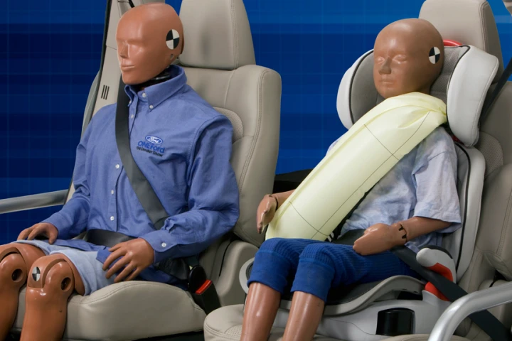 Ford's new inflatable seatbelts, which are designed to provide additional protection for rear-seat occupants