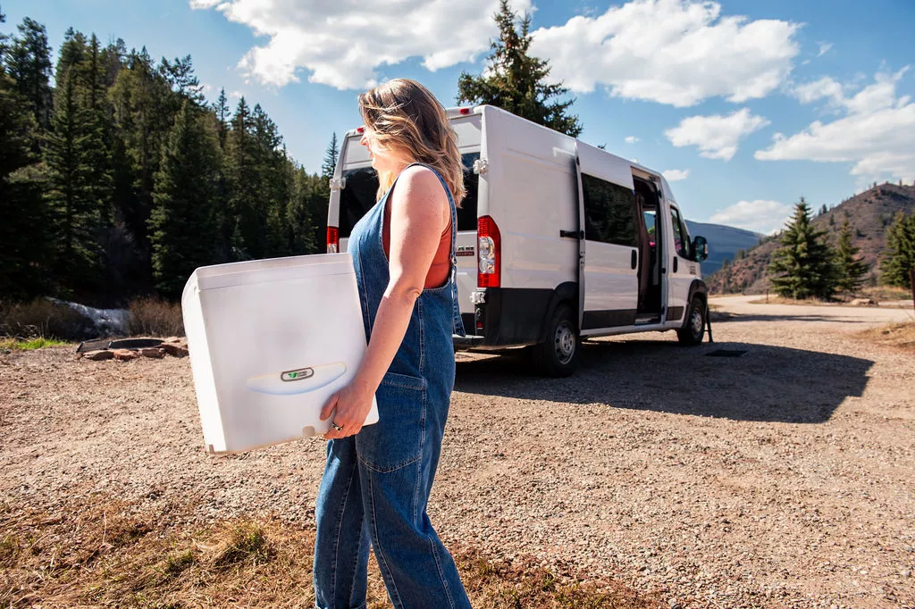 CompoCloset toilets weigh between 19 and 25 lb for easy handling