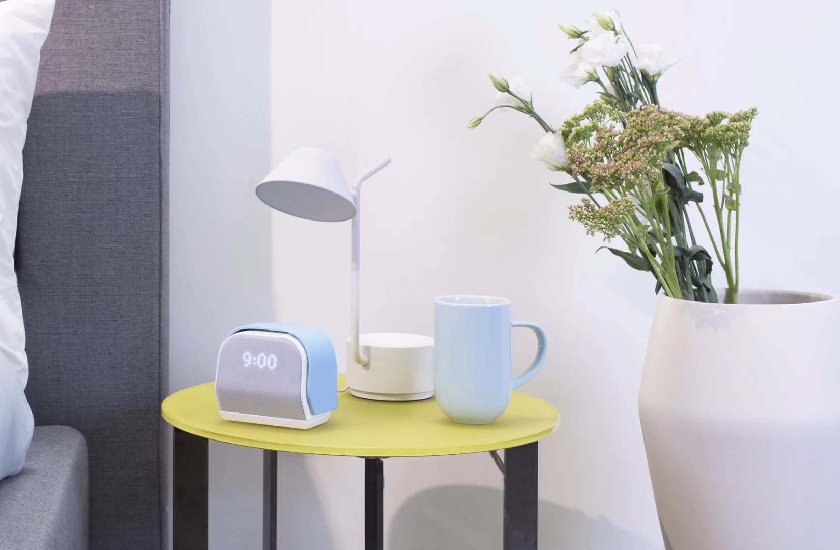 The Kello system includes a bedside device and an accompanying app