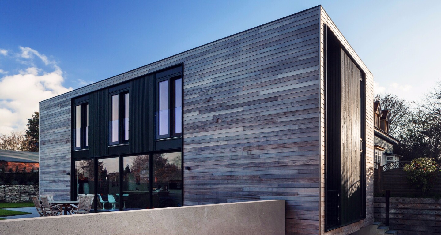 The exterior can be finished in four different cladding options including timber (larch, cedar, chestnut or others by request)