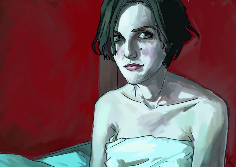 Bedroom" illustrated by Adobe Beta testers David and Sarah Cousens at Coolsurface using Photoshop CS5's new Mixer Brush feature