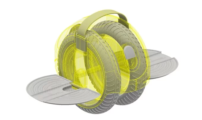 Rendering of what Inventist expects the production Solowheel Iota to look like