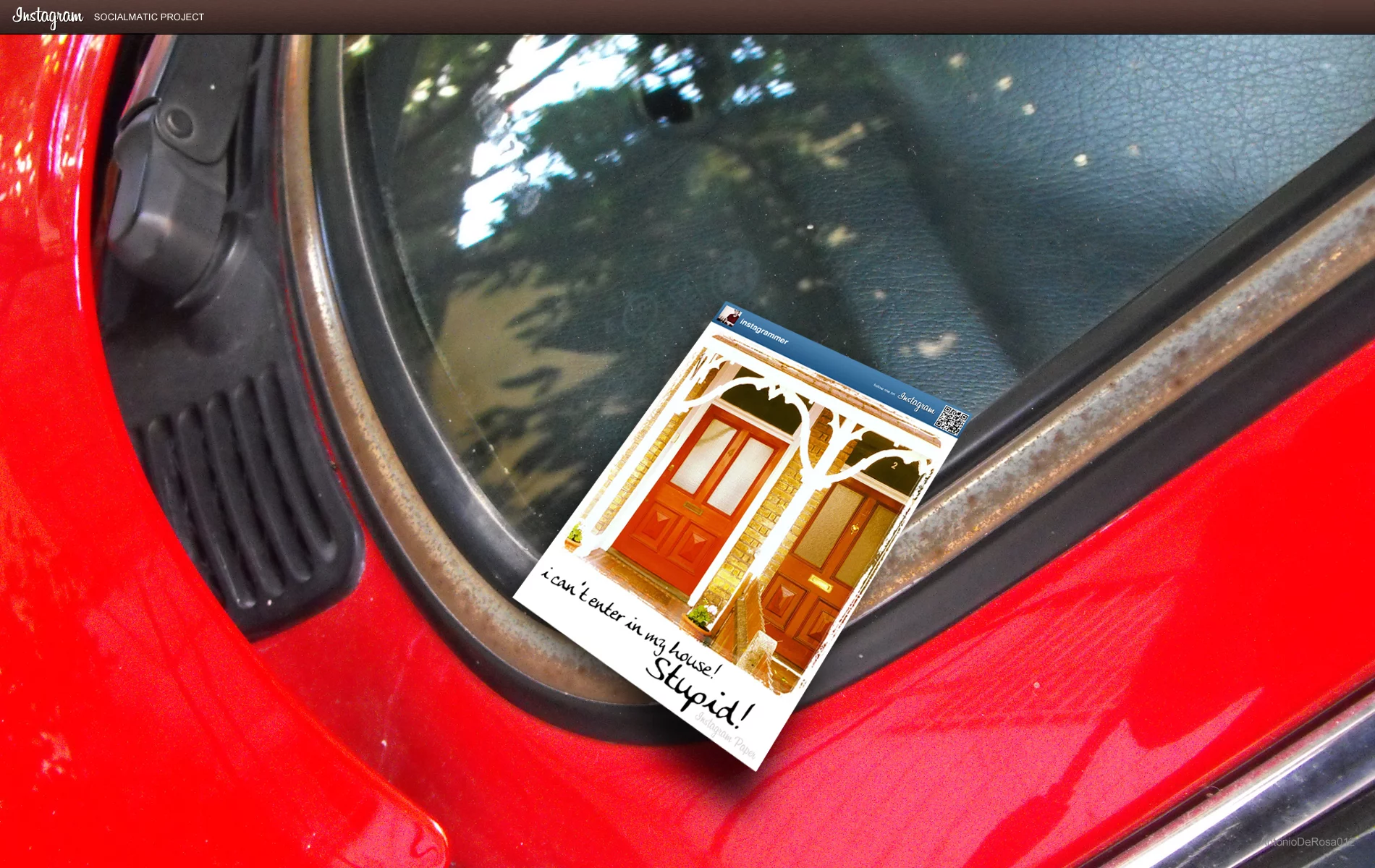 To mimic the social networking aspects of Instagram in real life, the paper leaves a space for writing in captions/comments at the bottom and has an adhesive strip on the back to stick it anywhere