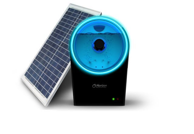 The optional solar panel and Hydrofill charging station