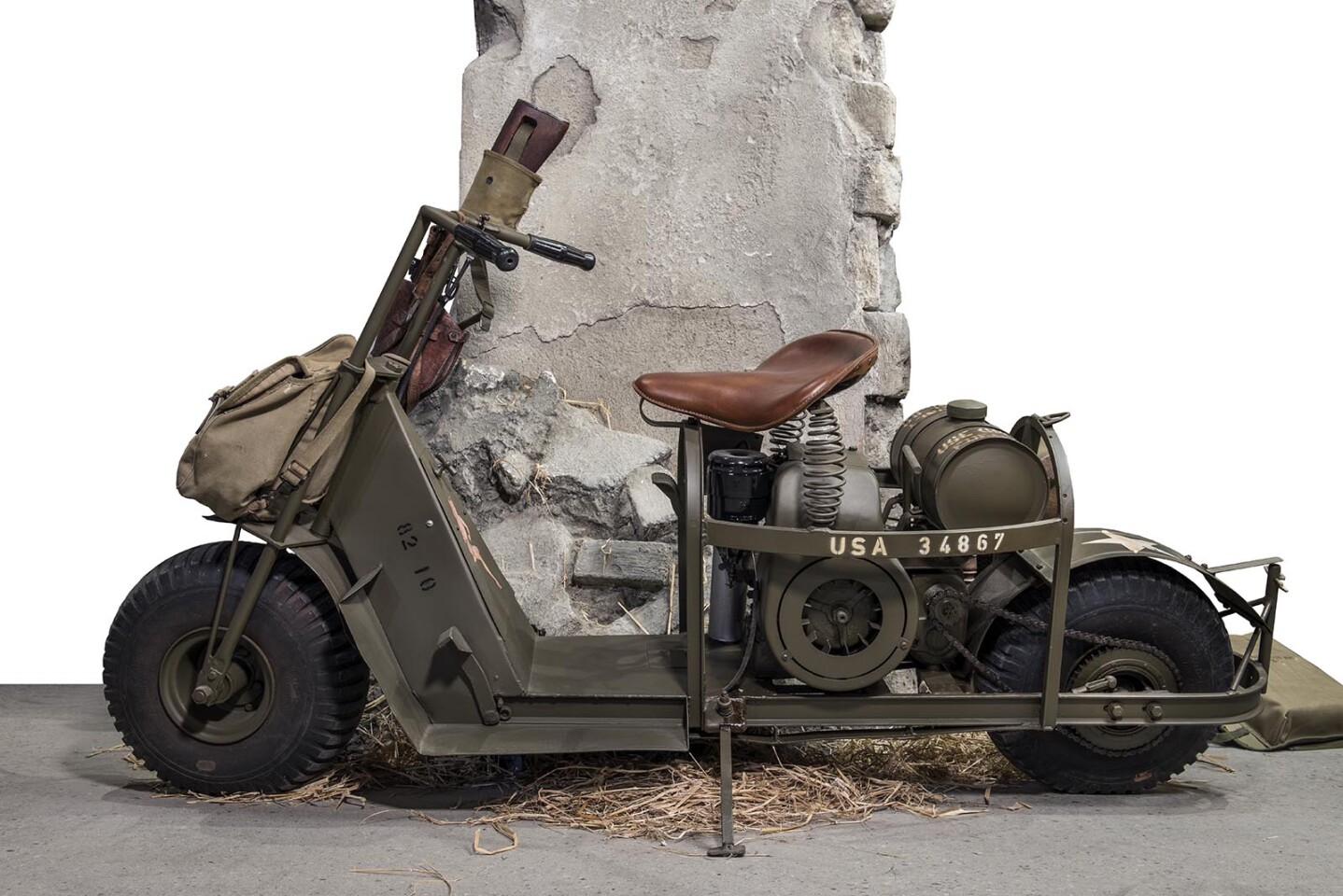 The Cushman M53-A motorcycle was specifically built to be delivered by glider or parachute behind enemy lines, and to give American marines instant 40 mph mobility and a range of 100 miles. The D-Day sale saw Artcurial set a world record price for the Cushman M53-A of EUR€142,600 (US$159,101) against a pre-sale estimate of €10, 000 to €20,000. The bike is now one of the 100 most expensive motorcycles ever sold at auction.