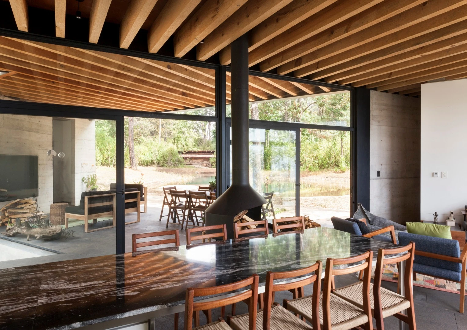Indoor and outdoor areas of the Casa de la Roca