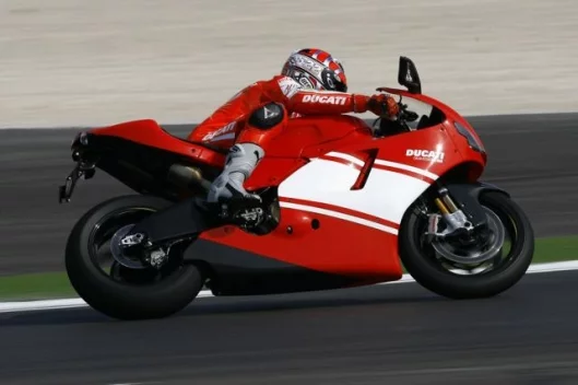Official Ducati MotoGP Team test rider, Vittoriano Guareschi on the Desmosedici RR
