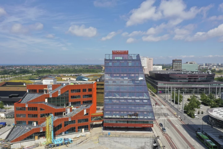 Fyrtornet is an impressively sustainable office tower that reaches a height of 51.5 m (169 ft) and is almost totally made from timber