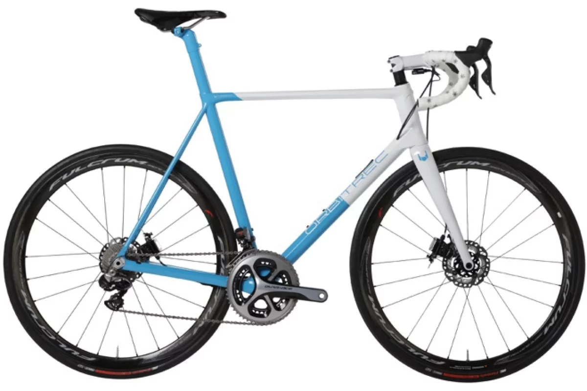 The Orbitrec's custom-fit frame consists of carbon fiber tubes joined together by 3D-printed titanium lugs