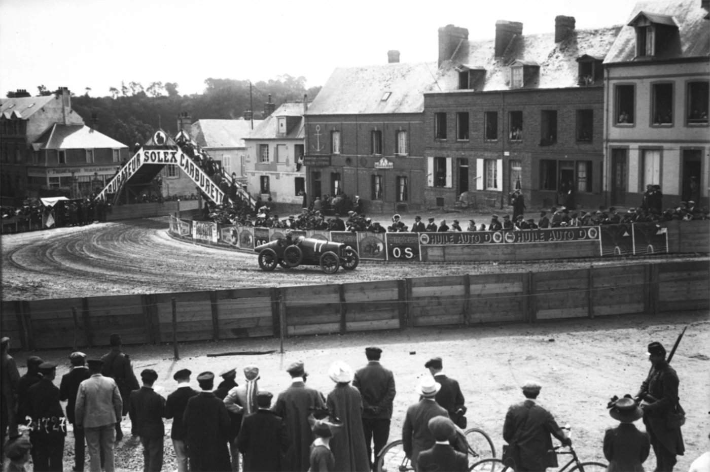 It was a replica of the Sunbeam 3.0 liter "voiturette" (think F3) which competed in the French Grand Prix and "Coupe de l'Auto" of 1912, achieving a spectacular result against state-of-the-art open class Grand Prix cars. The major race in Europe for 3.0 liter "voiturette" racing cars at that time was the French "Coup de l'Auto" and in 1912 the race was run simultaneously with the 1912 French Grand Prix on 25–26 June in Dieppe. A massive field comprising 15 different makes of car started at one minute intervals, completing ten laps of the 47.8 mile (77 km) course each day with aggregate time over both days deciding the result. In the Voiturette class, the 3.0-liter Sunbeams took the win with Victor Rigal behind the wheel, but with Dario Resta second, Emile Medinger third and Joseph Christiaens fourth, all in identical cars, Sunbeam had a 1-2-3-4 result. In the Grand Prix class there was a high attrition rate with only 15 of 48 starters finishing the gruelling 957 mile (1,540 km) distance and the lightweight, sweet handling and very quick Sunbeams placed 3-4-5-6 in the open class, scoring a podium position in the French Grand Prix, the most important race in the world at the time. The Sunbeam was beaten only by the new 7.6-liter DOHC 4-valve Peugeot Lion of French superstar Georges Boillot and the 14-liter Fiat S74 of Louis Wagner.