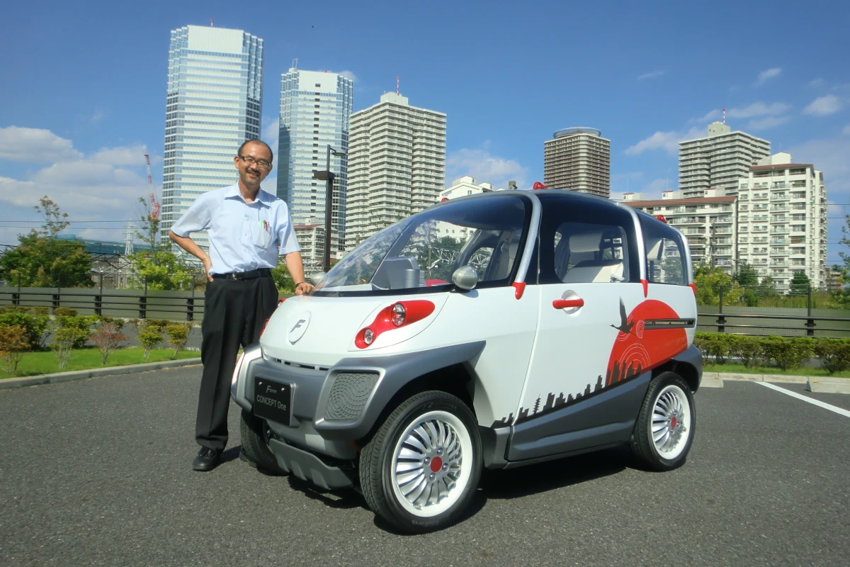 Hideo Tsurumaki CEO of FOMM, with his first creation, Concept One (Photo: Stephen Clemenger/Gizmag.com)