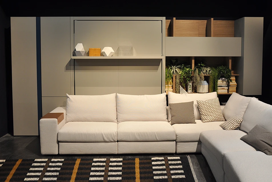 Tango is a modular transformable system composed of a double bed and an integrated sofa