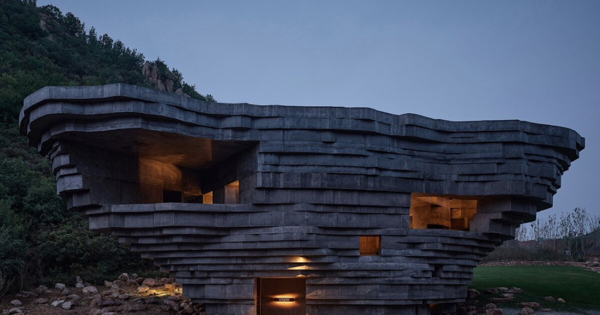 Rock-like concert hall completed in the shadow of the Great Wall